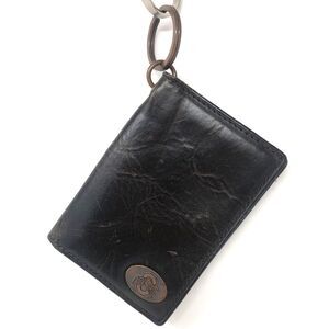 Fossil Ohio State Leather Wallet Keychain Credit Card ID Brown Folding Flip